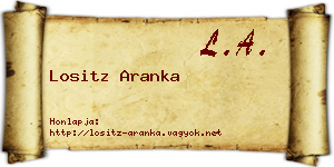 Lositz Aranka névjegykártya